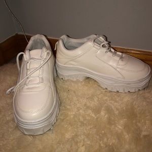 Platform white sneakers